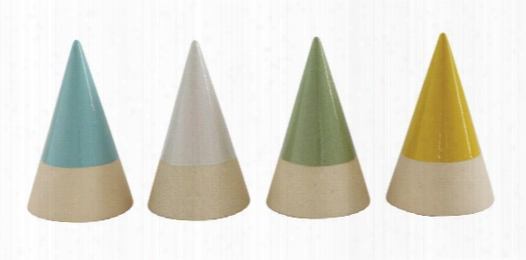 Set Of 4 Stoneware Cone Jewelry Holders Design By Bd Edition