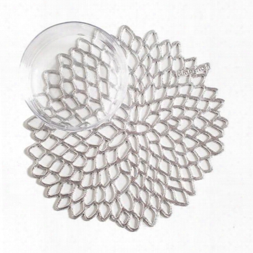 Set Of 6 Dahlia Coasters In Silver Design By Chilewich