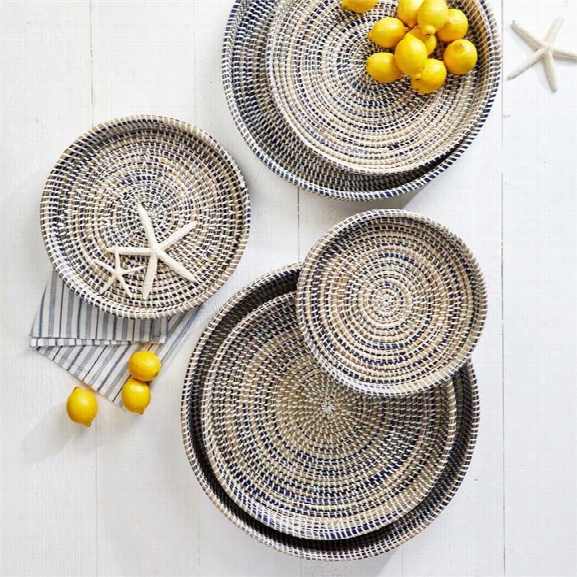 Set Of 6 Nested Woven Trays Design By Twos Company