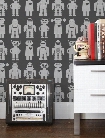 Big Robots Wallpaper in Thunder design by Aimee Wilder