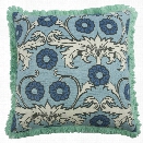 Scroll 22" Linen/Cotton Pillow in Sky design by Thomas Paul