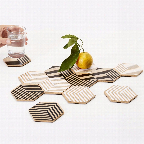 Set Of 6 Table Tiles Optic In Various Colors Design By Areaware