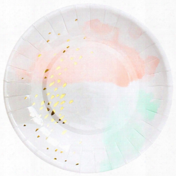 Set Of 8 Daydream Watercolor Small Party Plates Design By Harlow & Grey