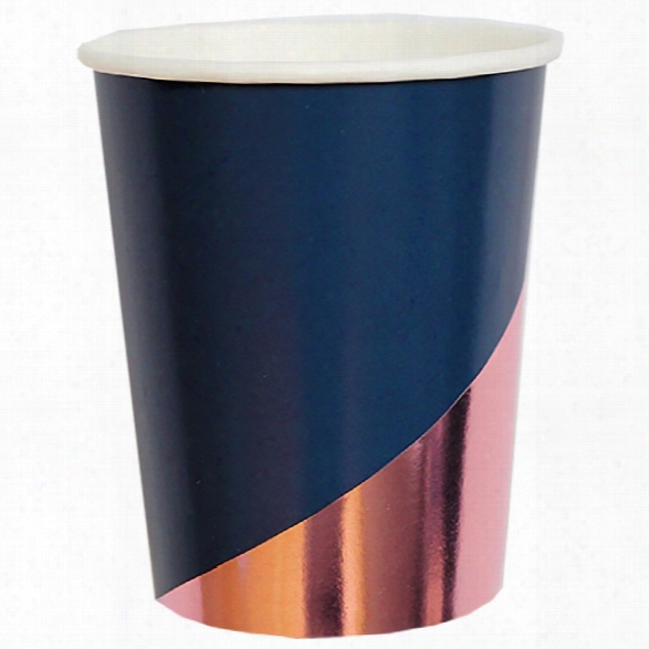 Set Of 8 Erika Navy Colorblock Party Cups Design By Harlow & Grey