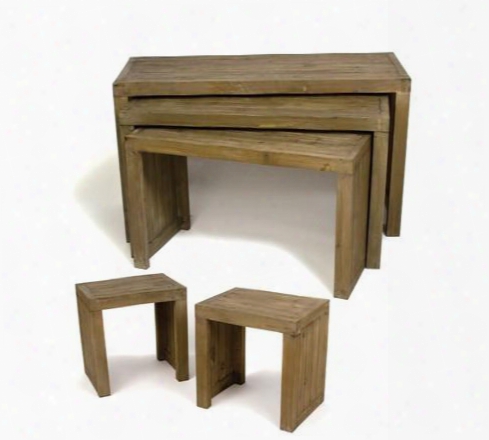 Set Of Five Rectangulr Wood Display Tables Design By Skalny