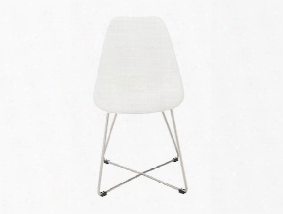 Set Of Four Anahita Side Chairs In White Leatherette Design By Euro Style