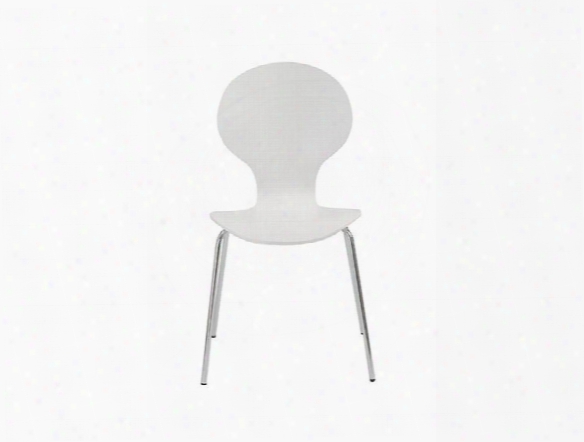 Set Of Four Bunny Side Chairs In White Design By Euro Style