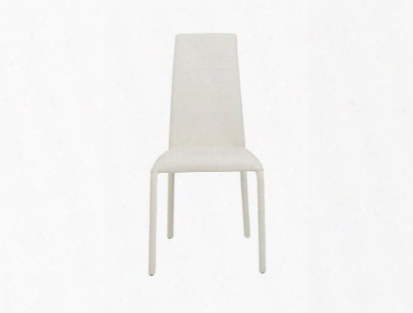 Set Of Four Camille Side Chairs In White Design By Euro Style