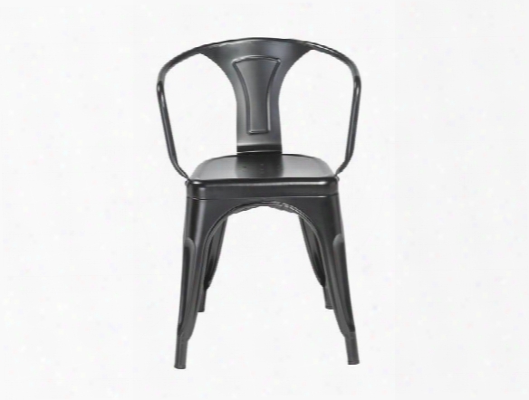 Set Of Four Corsair Arm Chairs In Matte Black Design By Euro Style