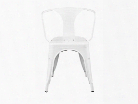 Set Of Four Corsair Arm Chairs In Matte White Design By Euro Style