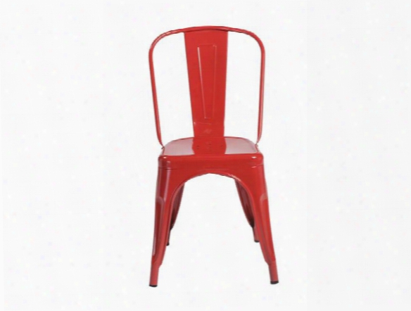 Set Of Four Corsair Side Chairs In High Gloss Red Design By Euro Style