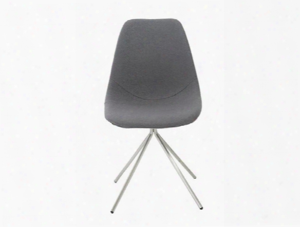 Set Of Four Dax Side Chairs In Grey Fabric Design By Euro Style