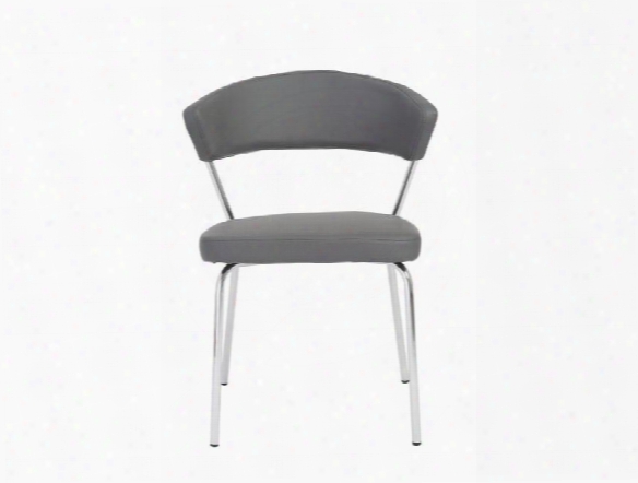 Set Of Four Draco Side Chairs In Grey Design By Euro Style