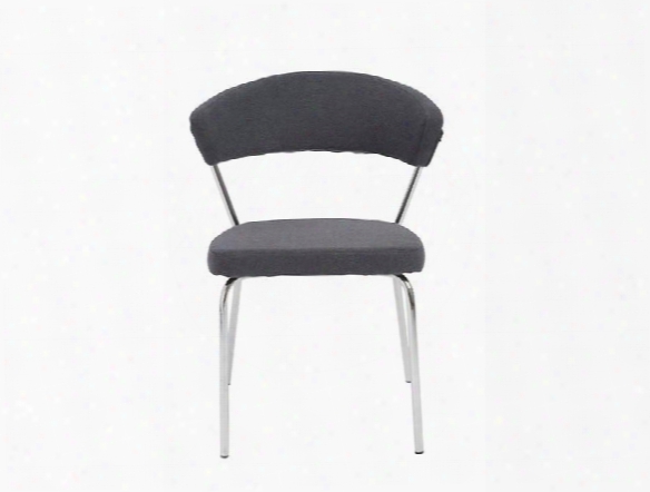 Set Of Four Draco Side Chairs In Grey Fabric Design By Euro Style