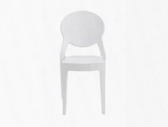 Set Of Four Igloo Side Chairs In Glossy White Design By Euro Style