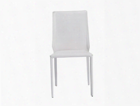 Set Of Four Stacking Alder Side Chairs In White Design By Euro Style