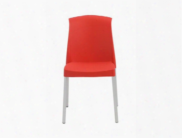 Set Of Six Jenny Side Chairs In Red Design By Euro Style