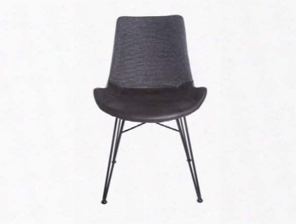 Set Of Two Alisa Side Chairs In Dark Grey & Black Design By Euro Style