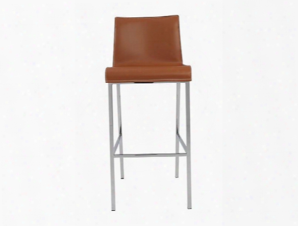 Set Of Two Cam-b Bar Stools In Cognac Design By Euro Style