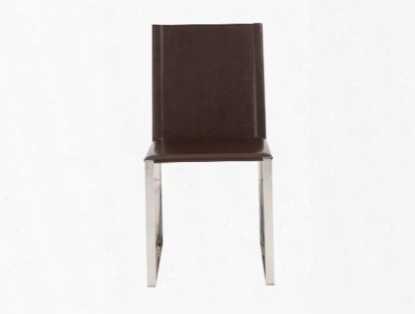 Set Of Two Cora Side Chairs In Dark Brown Design By Euro Style