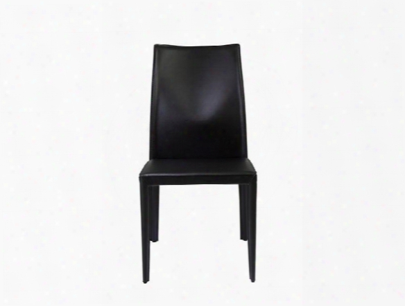 Set Of Two Dafney Side Chairs In Black Leather Design By Euro Style