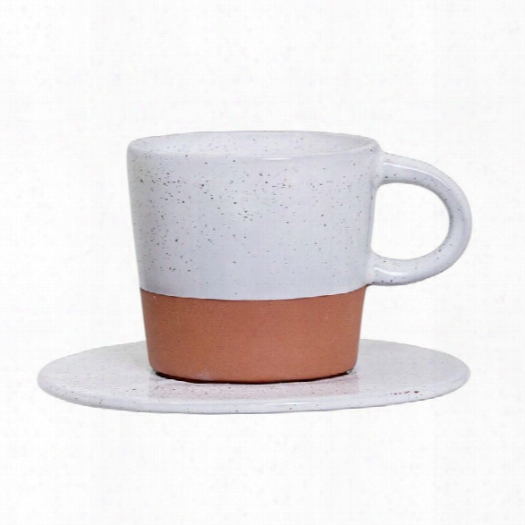 Set Of Two Evelyse Terra Cotta Espresso Mug & Saucer Design By Bd Edition