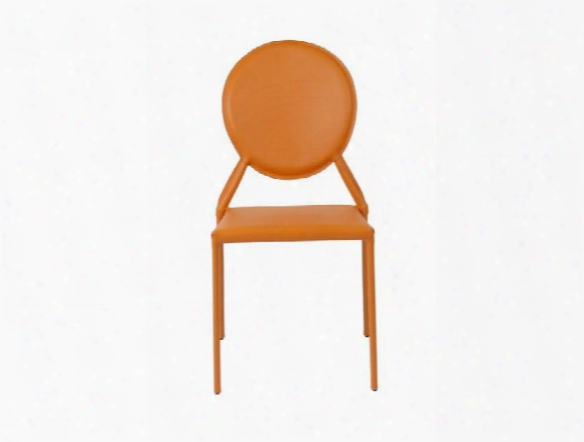 Set Of Two Isabella Side Chairs In Orange Design By Euro Style