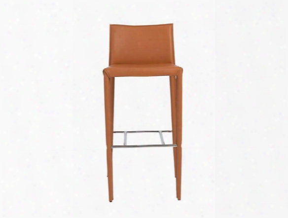 Set Of Two Shen-b Bar Stools In Cognac Design By Euro Style