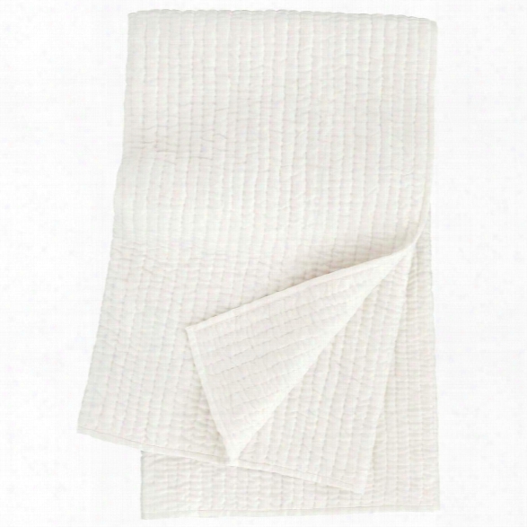 Seta White Quilted Throw Design By Luxe
