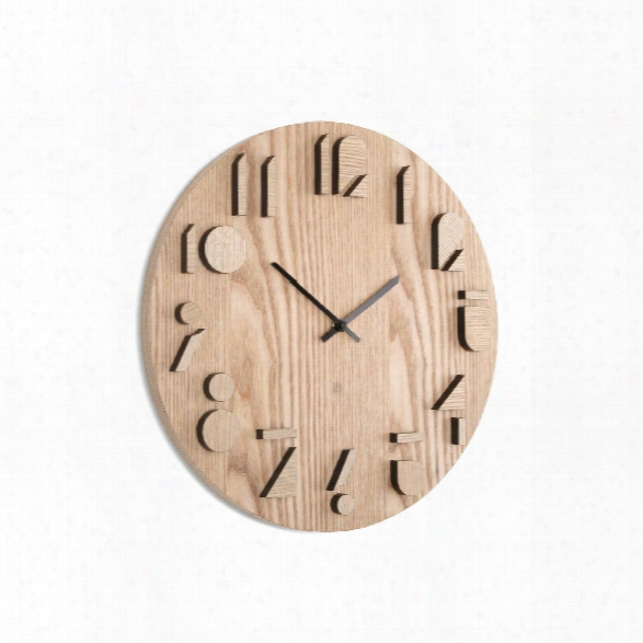 Shadow Wall Clock 16.25-inch In Natural Design By Umbra