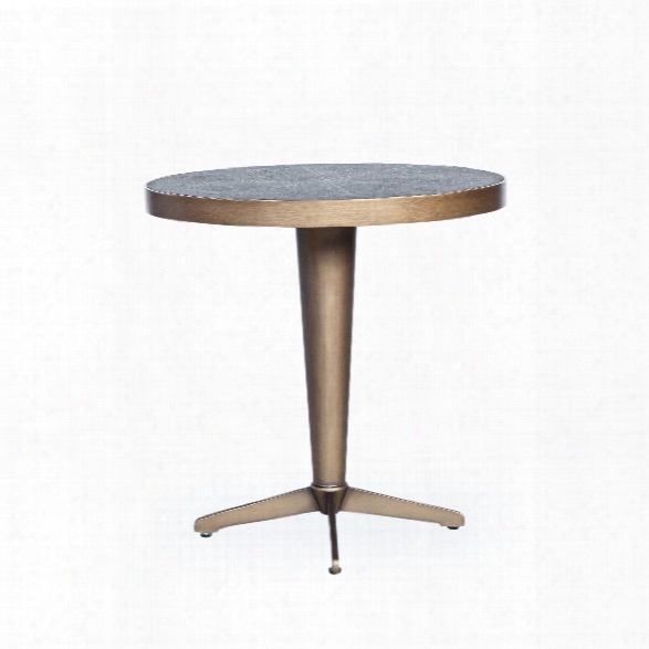 Shagreen Side Table In Antique Brass