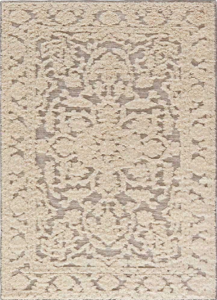 Shakur Rug In Cloud Cream & Neutral Grey Design By Nikki Chu