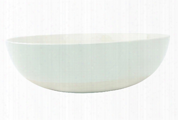 Shell Bisque Round Serving Bowl In White Design By Canvas