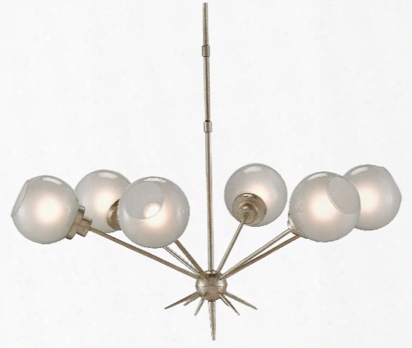 Shelly Chandelier In Silver Leaf Design By Currey & Company