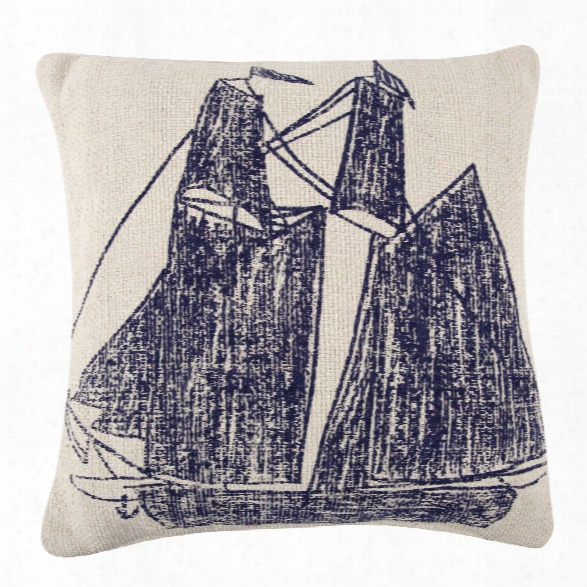 Ship & Wheel Sketch Grain Sack Pillow Design By Thomas Paul