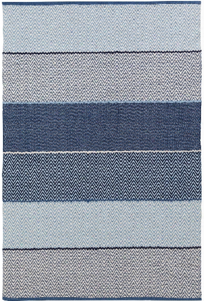 Sienna Collection Flat-weaved Area Rug In Cream, Blue, & Blaxk Design By Chandra Rugs