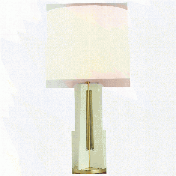 Silhouette Straight Table Lamp In Various Finishes W/ Silk Shade Design By Barbara Barry