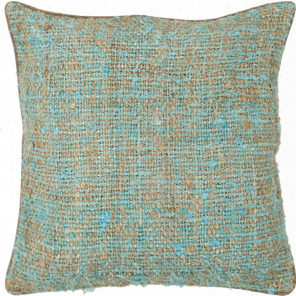 Silk Pillow In Blue & Natural Design By Chandra Rugs