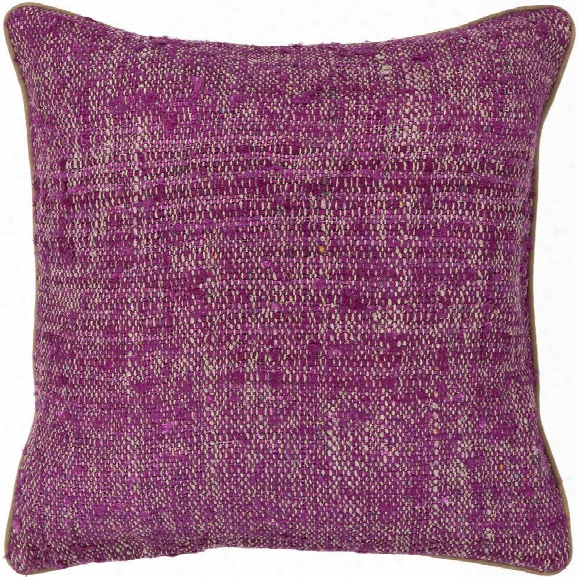 Silk Pillow In Magenta & Natural Design By Chandra Rugs