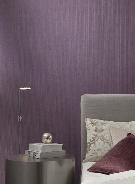 Silk Stitch Wallpaper In Plummy Purple By Ronald Redding For York Wallcoverings