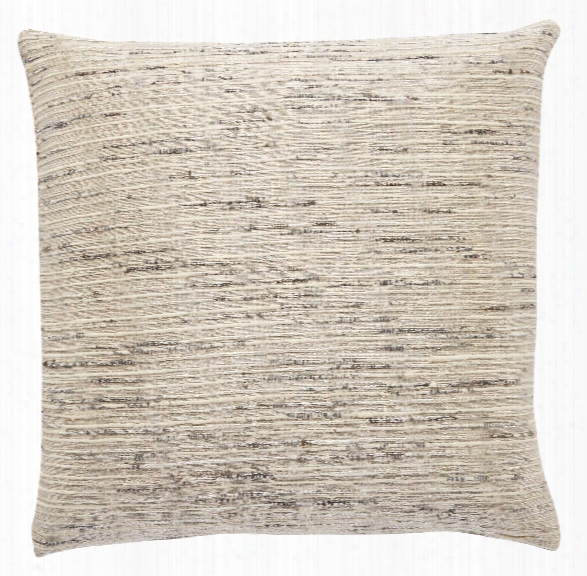 Silver & Cream Textured Metallic Throw Pillow Design By Jaipur