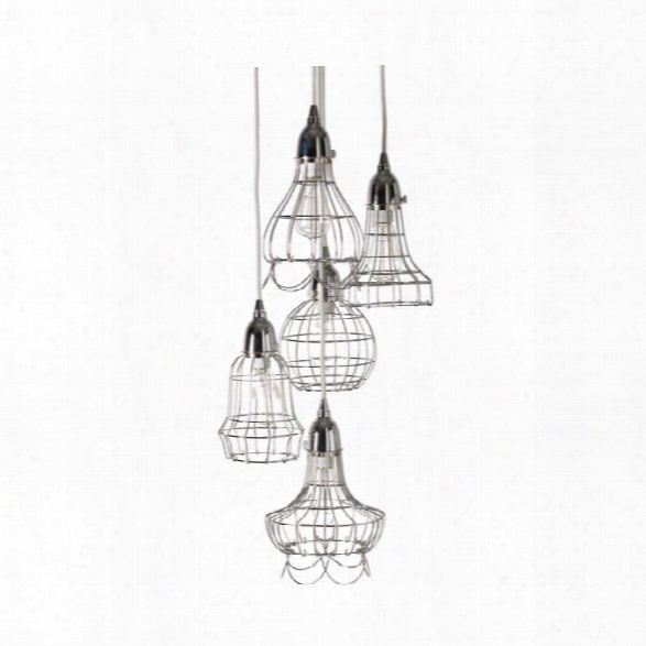 Silver Wire Five Pendant Lam Pdesign By Lazy Susan