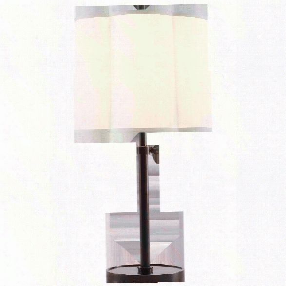 Simple Scallop Table Lamp In Various Finishes W/ Silk Shade Design By Barbara Barry