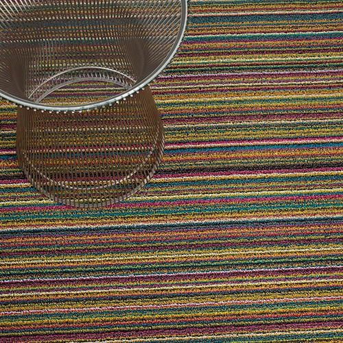 Skinny Stripe Shag Bright Multi Mat In Various Sizes Design By Chilewich