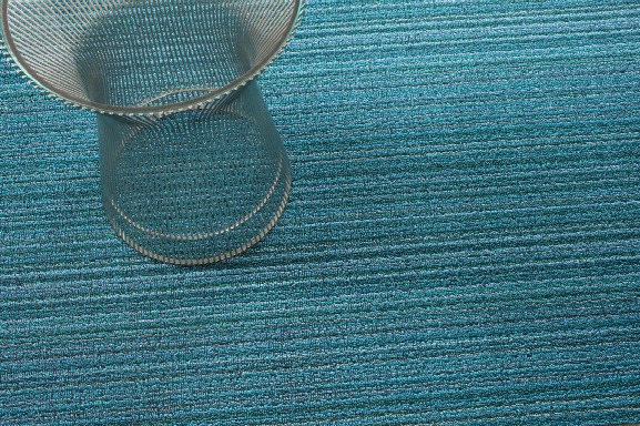 Skinny Stripe Shag Turquoise Mat In Various Sizes Design By Chilewich