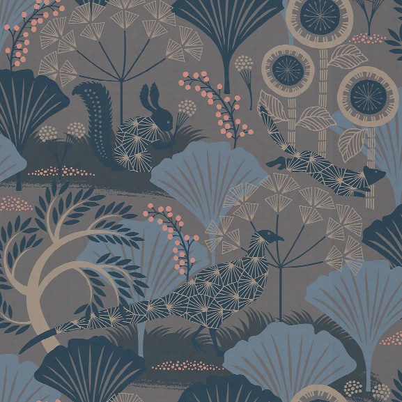 Skog Grey Forest Wallpaper From The Wonderland Collection By Brewster Home Fashions