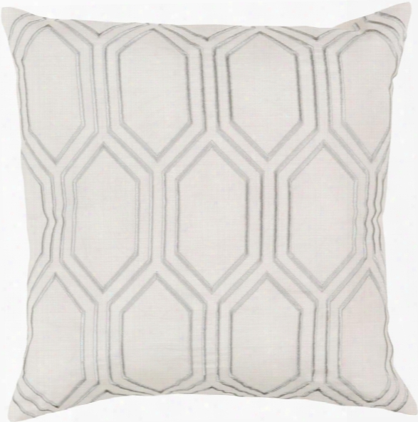 Skyline 18" X 18" Linen Cushion In Beige And Medium Gray Color By Surya