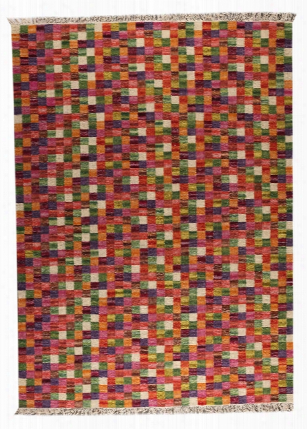 Small Box Collection Hand Woven Wool Area Rug In Multi Design By Mat The Basics