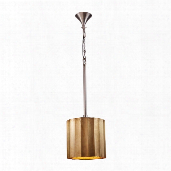 Small Brass Clad Ribbed Pendant Design By Lazy Susan