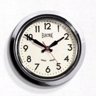 Small 'electric' Wall Clock In Chrome Design By Newgate